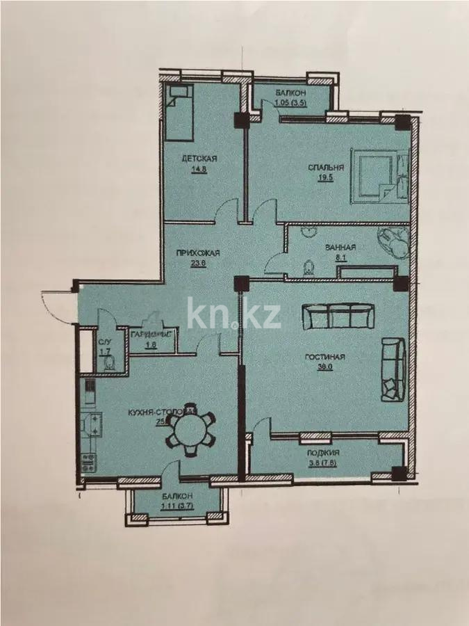 Продажа 3-комнатной квартиры, 136 м², ул. Акмешит, дом  19/1 - Продажа квартир в новостройках Астаны с фото фото 1 из 1