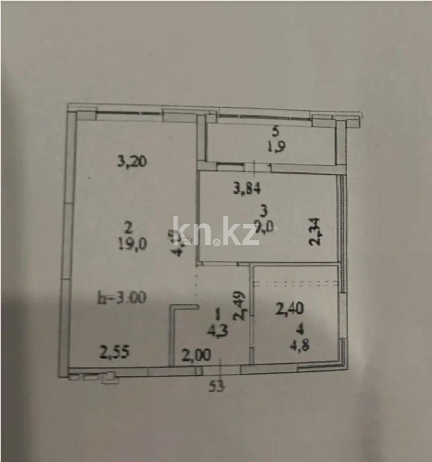 Продажа 2-комнатной квартиры, 39 м², ул. Серкебаева, дом  22 в Астане