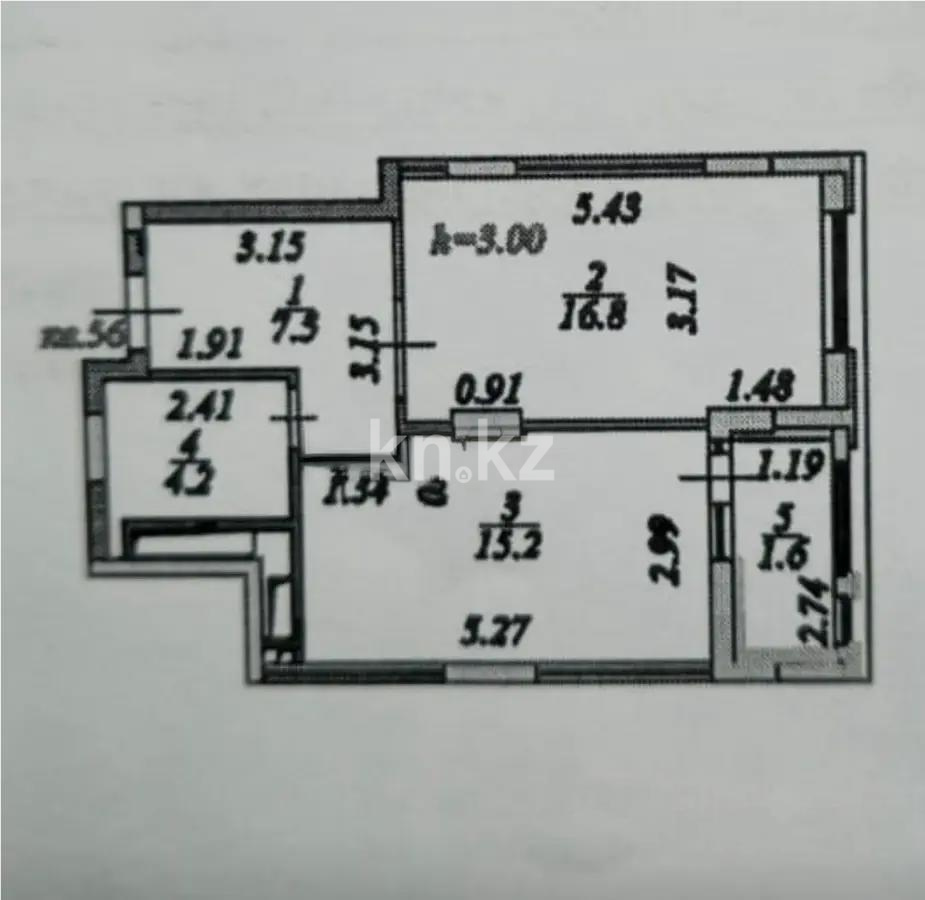 Продажа 1-комнатной квартиры, 45.3 м², ул. Бокейхана, дом  16/2 - Продажа  однокомнатных квартир в Астане без посредников с фото фото 3 из 3