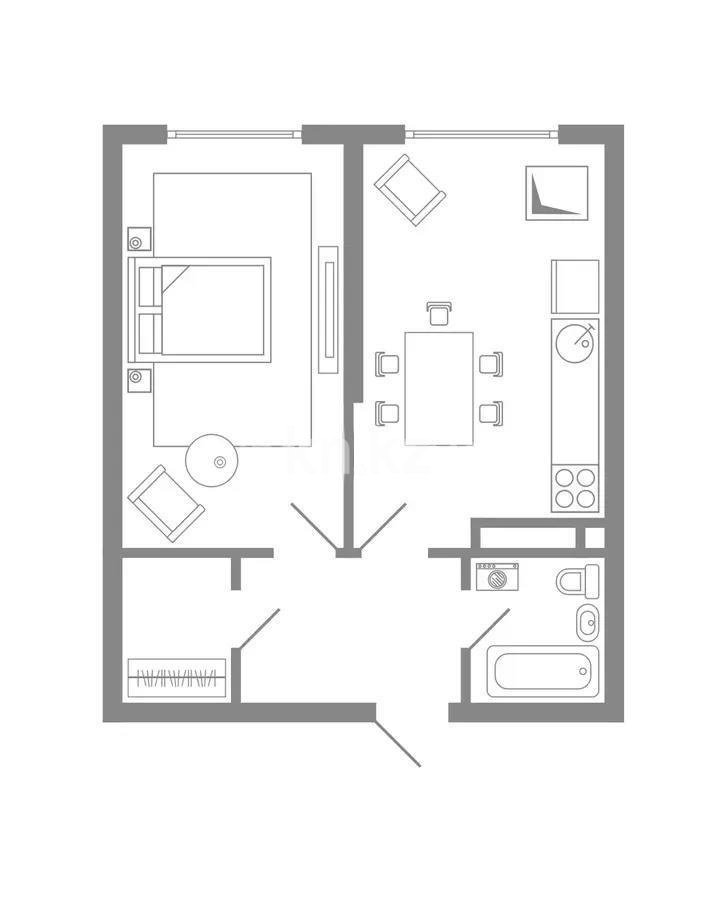 Продажа 2-комнатной квартиры, 39 м² в Алматы
