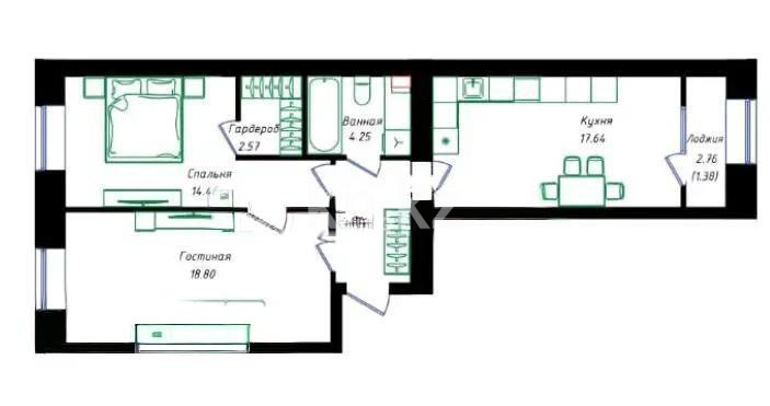 Продажа 2-комнатной квартиры, 64.06 м² - Продажа квартир в Астане без посредников - страница 7 фото 1 из 1