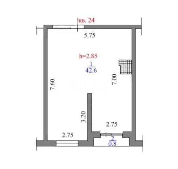 Продажа 1-комнатной квартиры, 43.4 м² в Алматы