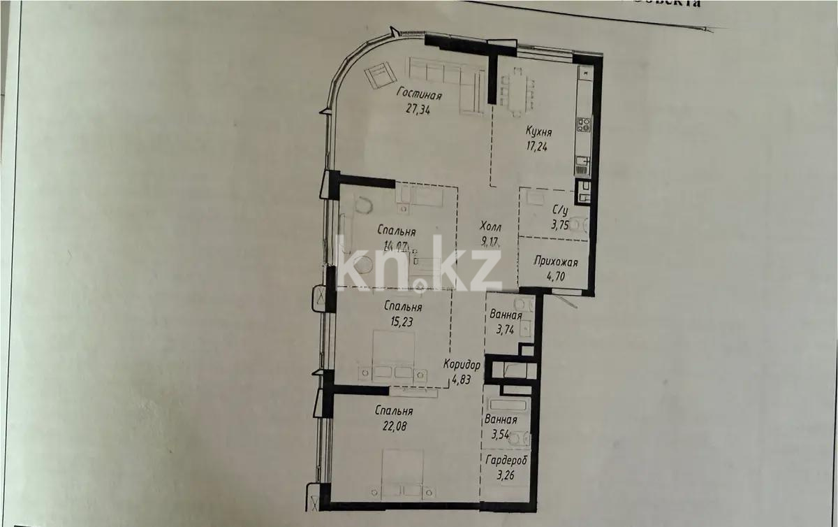 Продажа 4-комнатной квартиры, 128.95 м², пр. Туран, дом  37/2 стр - Продажа  четырехкомнатных квартир в новостройках Астаны без посредников фото 1 из 1
