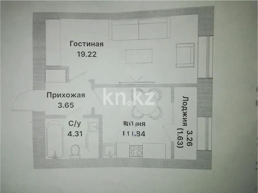 Продажа 1-комнатной квартиры, 39.65 м², пр. Тауелсыздык, дом  25/2 - Продажа  однокомнатных квартир в Астане без посредников фото 1 из 1