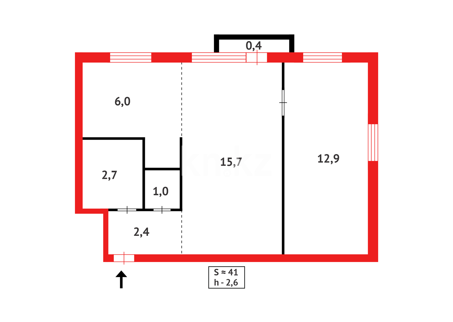 Продажа 2-комнатной квартиры, 41 м², ул. Ермекова, дом  29/3 - Продажа квартир в Караганде фото 12 из 12