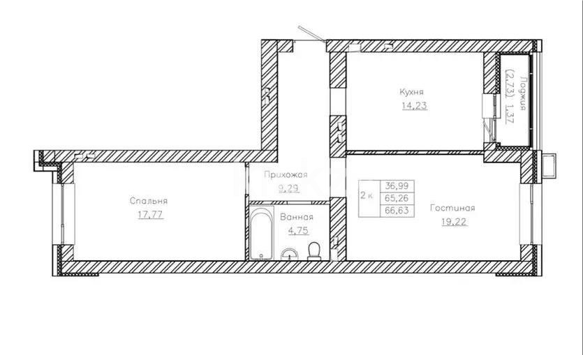 Продажа 2-комнатной квартиры, 66.1 м² - Продажа двухкомнатных квартир в Астане фото 1 из 1