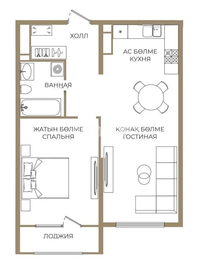 Продажа 2-комнатной квартиры, 52 м² в Алматы