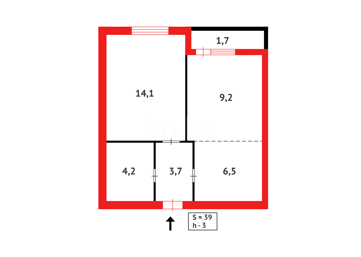 Продажа 2-комнатной квартиры, 41 м² - Продажа двухкомнатных квартир в Караганде - страница 11 фото 8 из 8