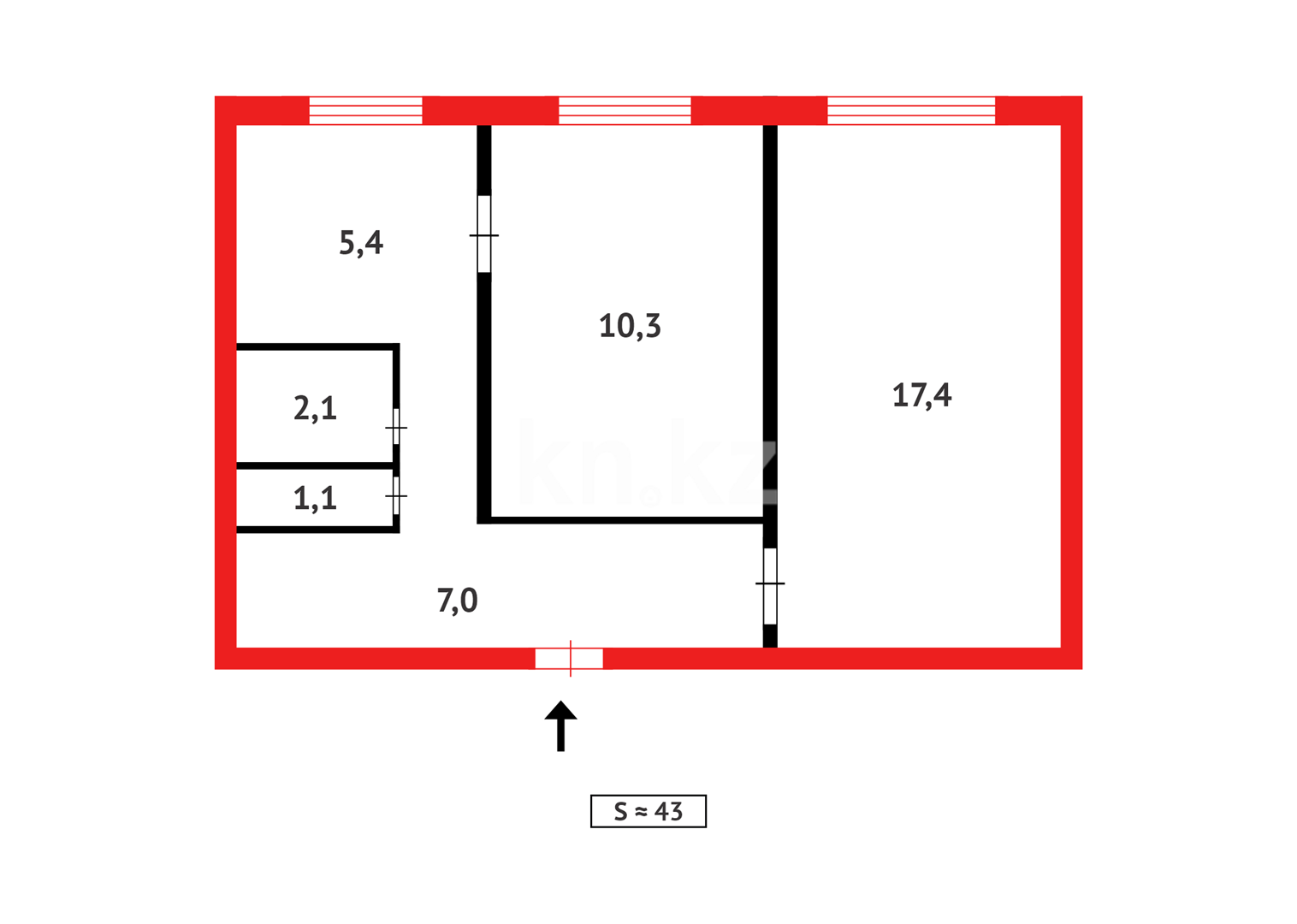 Продажа 2-комнатной квартиры, 43 м², ул. Абая - Продажа квартир в Абае фото 7 из 7