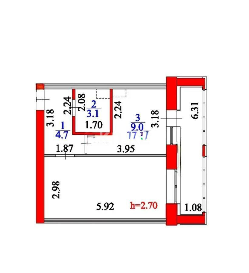 Продажа 1-комнатной квартиры, 38 м², ул. Култегин, дом  2 в Астане - фото 2