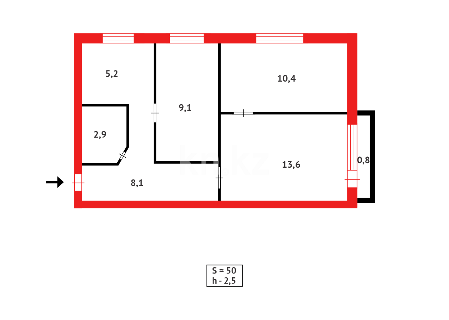 Продажа 3-комнатной квартиры, 50 м² - Продажа квартир в Караганде - страница 7 фото 14 из 14