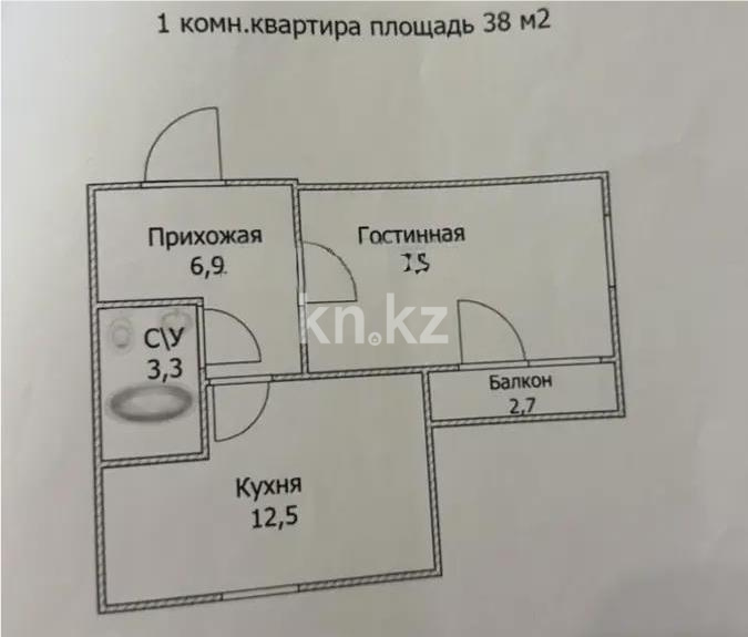 Продажа 1-комнатной квартиры, 38 м² - Продажа однокомнатных квартир от собственников в Астане фото 4 из 4