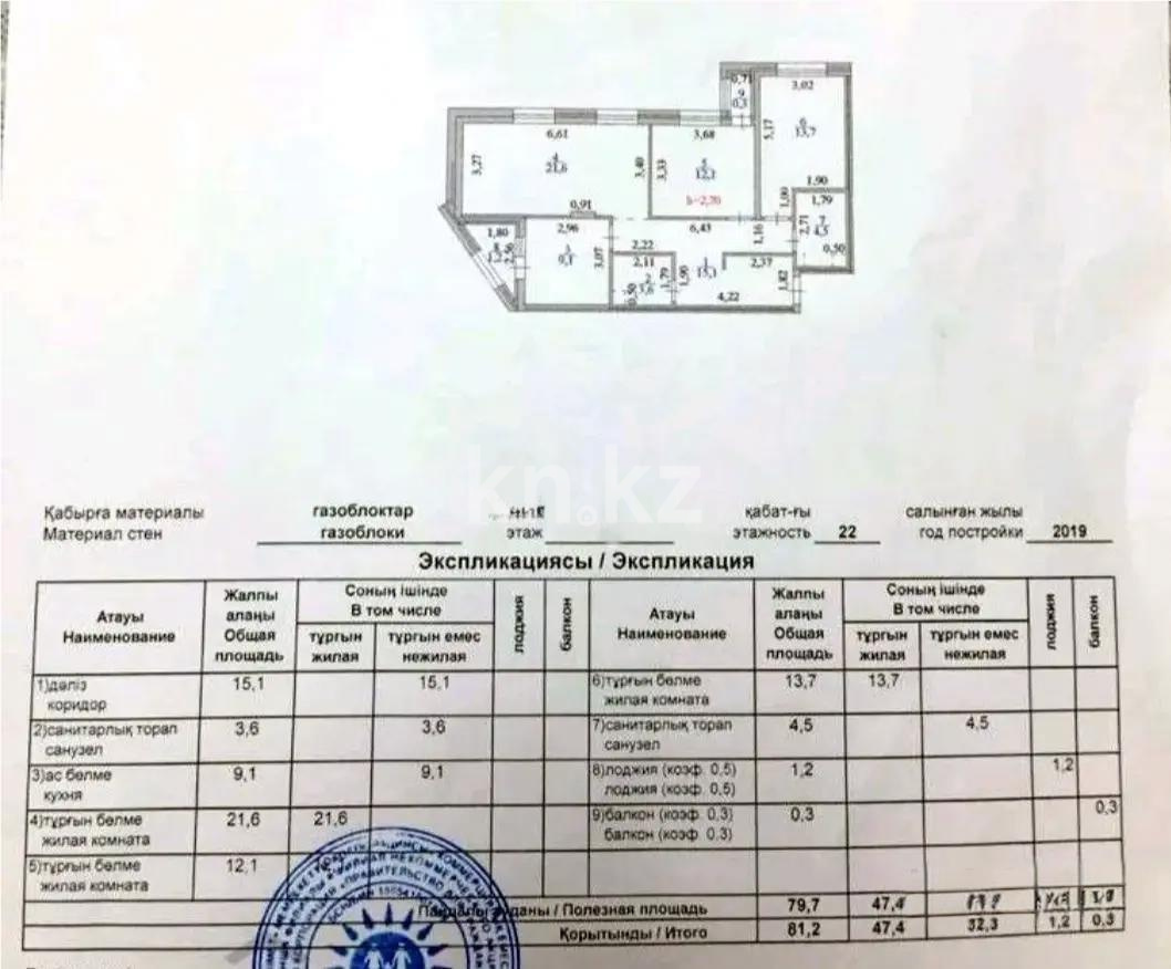 Продажа 3-комнатной квартиры, 82 м² - Продажа трехкомнатных квартир от собственников в Астане фото 7 из 7