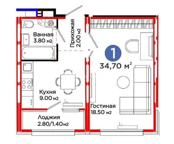 Продажа 1-комнатной квартиры, 34.7 м² - Продажа квартир от собственников в Астане - страница 5 фото 2 из 2