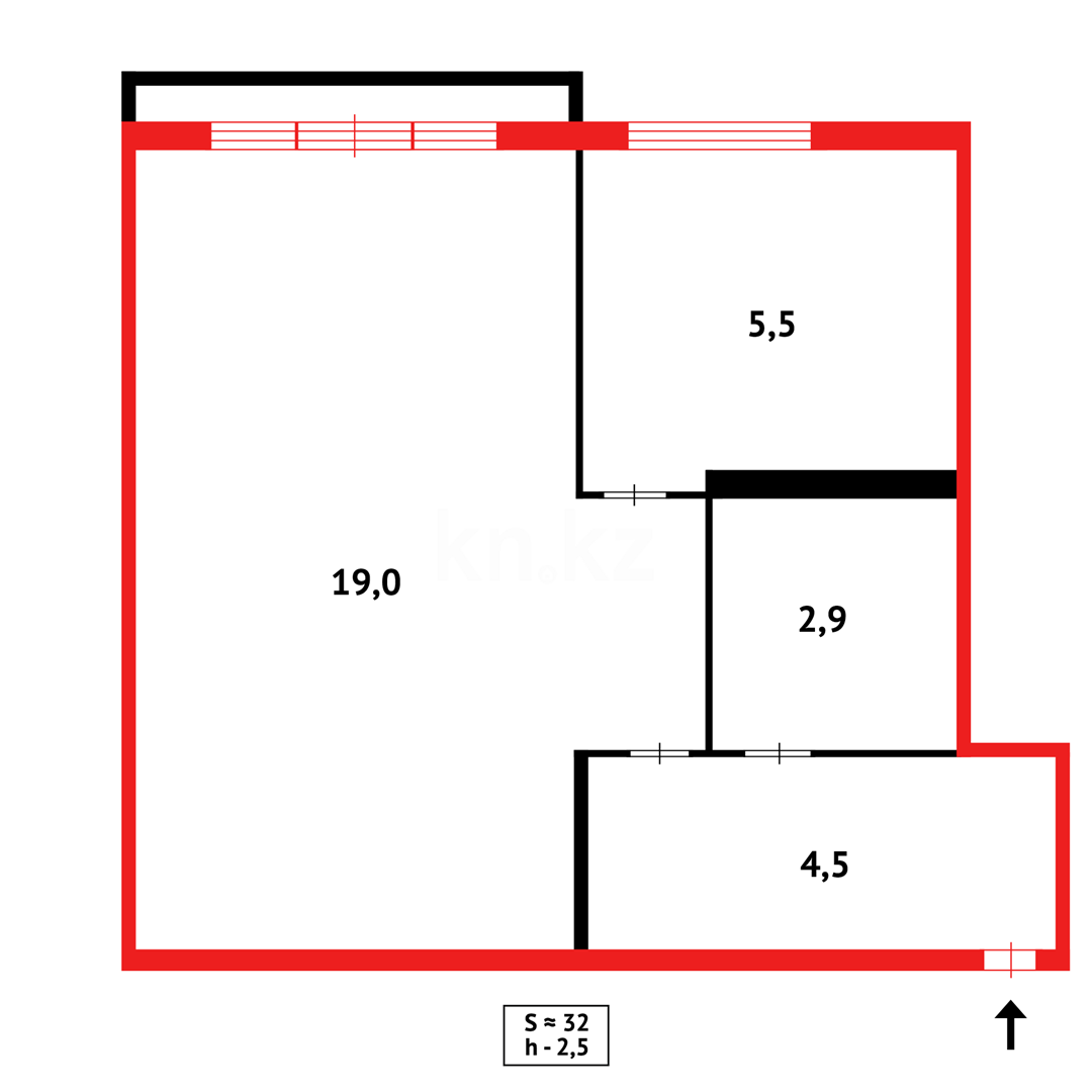 Продажа 1-комнатной квартиры, 32 м², ул. Уалиханова - Продажа квартир в Темиртау фото 9 из 9