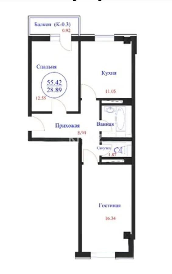 Продажа 2-комнатной квартиры, 55.42 м² - Продажа квартир от собственников в Астане - страница 31 фото 1 из 1