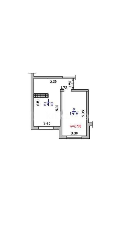 Продажа 2-комнатной квартиры, 44.7 м² в Алматы