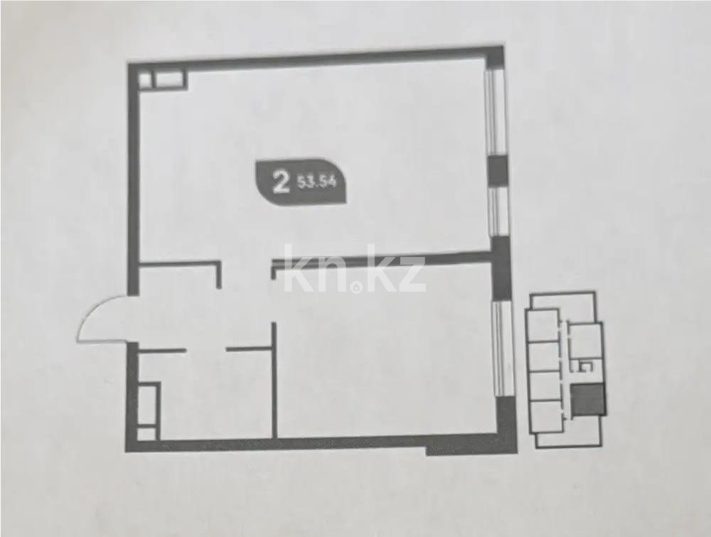 Продажа 2-комнатной квартиры, 53.54 м² в Алматы