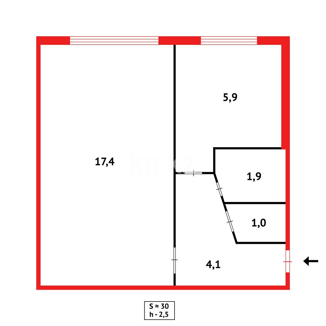 Продажа 1-комнатной квартиры, 30 м² в Караганде - фото 10