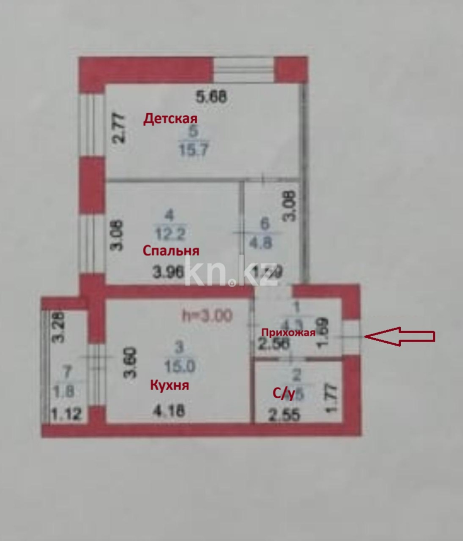 Продажа 2-комнатной квартиры, 58.3 м² в Астане - фото 2