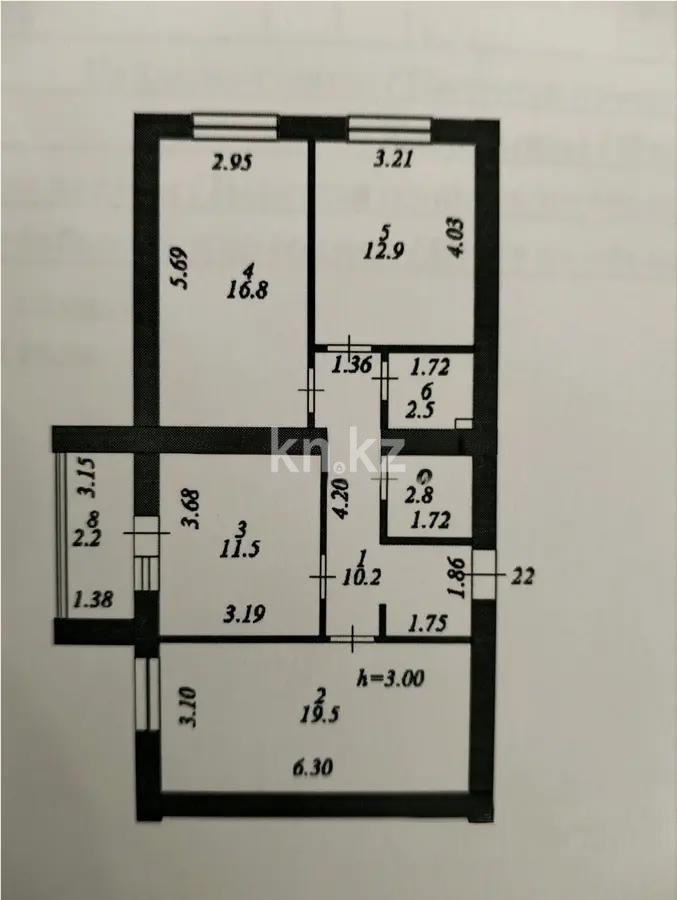 Продажа 3-комнатной квартиры, 80 м², ул. Ахмедьярова, дом  4/1 в Астане