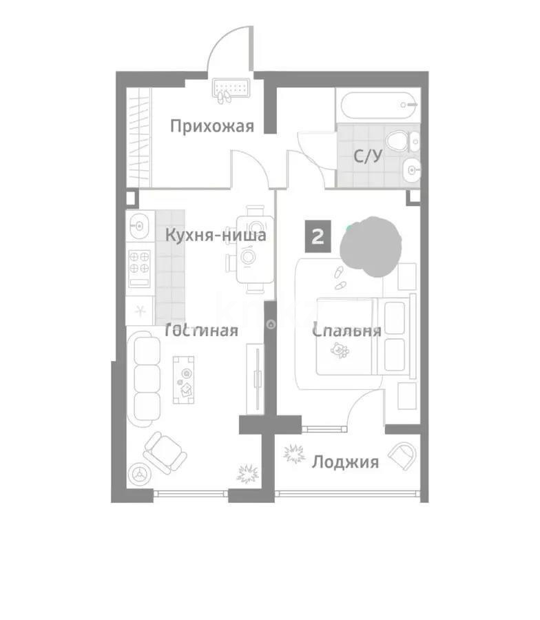 Продажа 2-комнатной квартиры, 54 м², ул. Омарова, дом  1 - Продажа  двухкомнатных квартир в Алматы с фото фото 1 из 1
