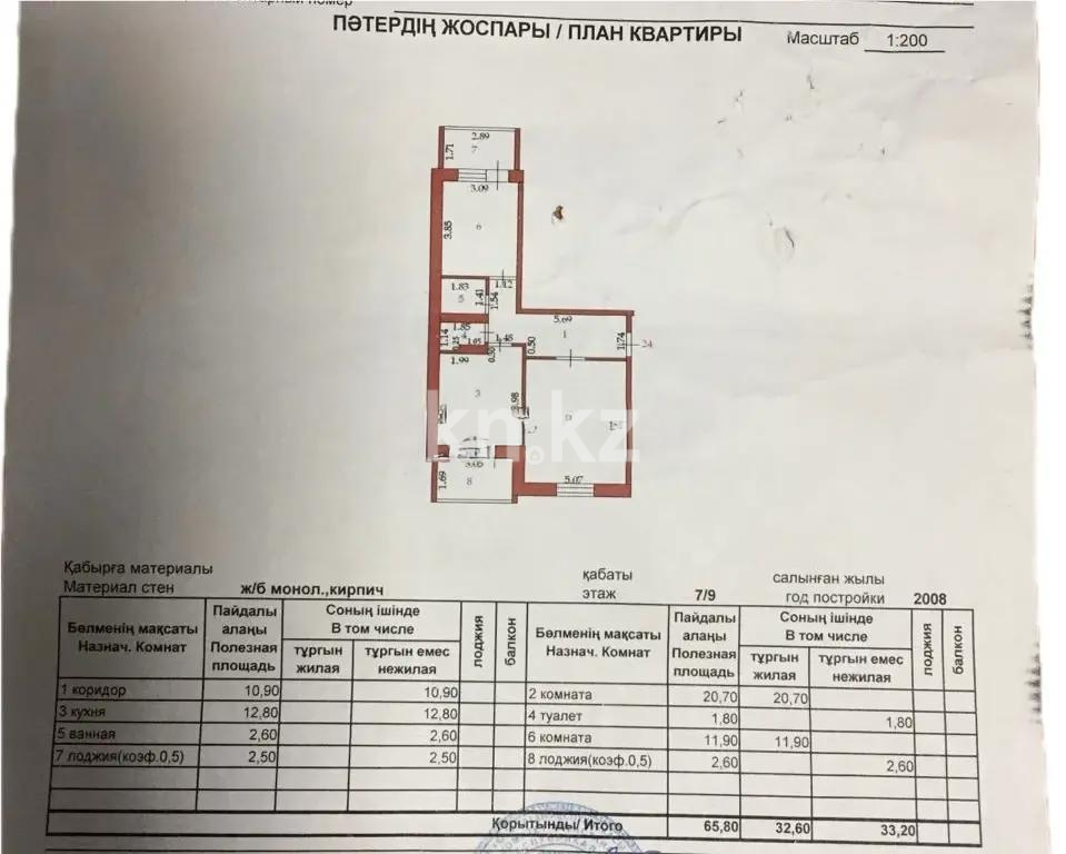 Продажа 2-комнатной квартиры, 65 м² - Продажа двухкомнатных квартир от собственников в Астане - страница 2 фото 7 из 7