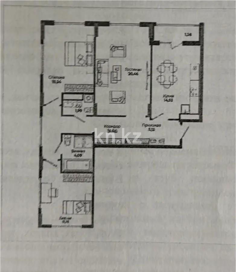 Продажа 3-комнатной квартиры, 86.7 м², ул. Сыганак, дом  4 стр - Продажа квартир в новостройках Астаны без посредников фото 1 из 1