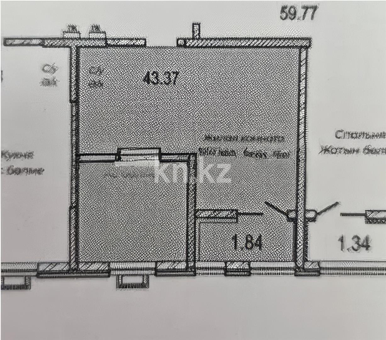 Продажа 1-комнатной квартиры, 43.3 м² - Продажа однокомнатных квартир в Астане - страница 75 фото 1 из 1