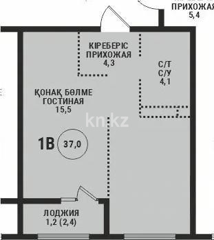 Продажа 1-комнатной квартиры, 37 м² - Продажа  однокомнатных квартир в новостройках Алматы с фото - страница 8 фото 1 из 1