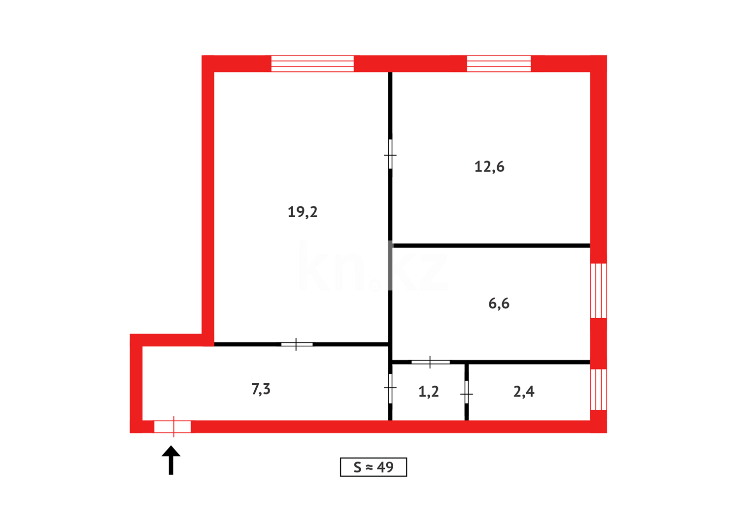 Продажа 2-комнатной квартиры, 49 м² - Продажа квартир в Абае - страница 2 фото 6 из 6
