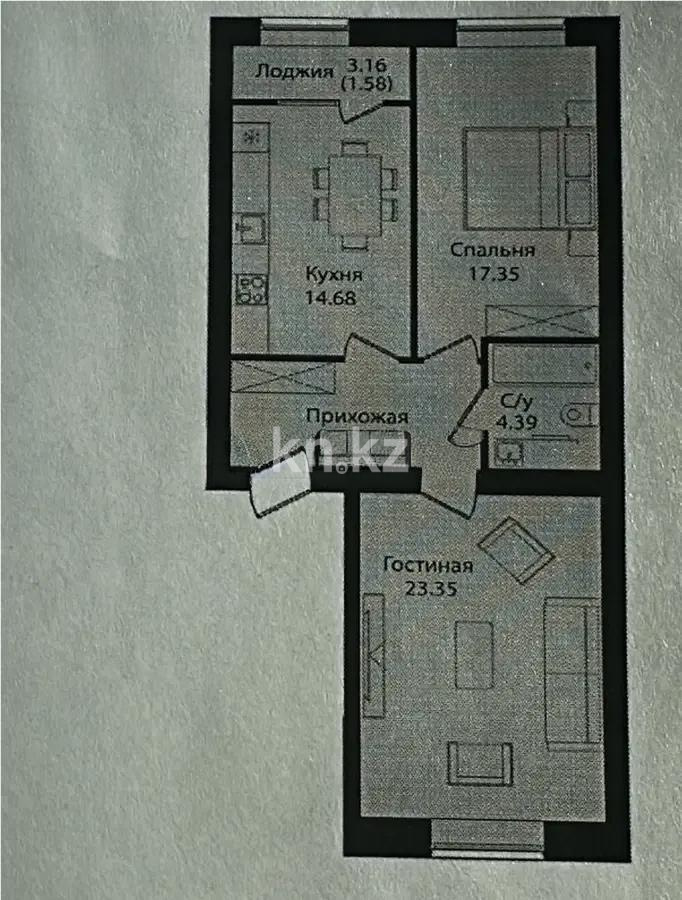 Продажа 3-комнатной квартиры, 68.9 м², ул. Е-15, дом  16 в Астане