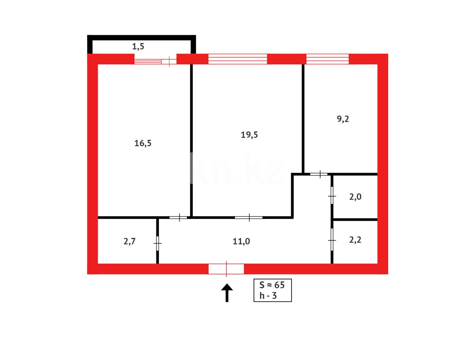 Продажа 2-комнатной квартиры, 67 м² - Продажа квартир в Караганде - страница 51 фото 7 из 7