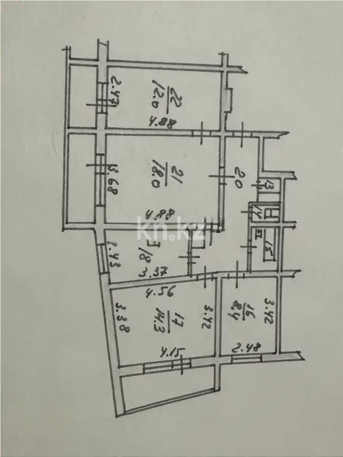Продажа 4-комнатной квартиры, 73.9 м², мкр-н 4, дом  10 - Продажа  четырехкомнатных квартир в Алматы без посредников фото 8 из 9