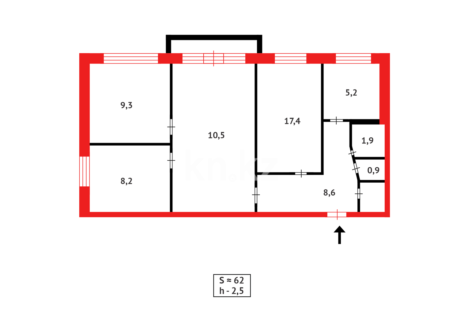 Продажа 4-комнатной квартиры, 61 м² - Продажа четырехкомнатных квартир в Темиртау фото 13 из 13
