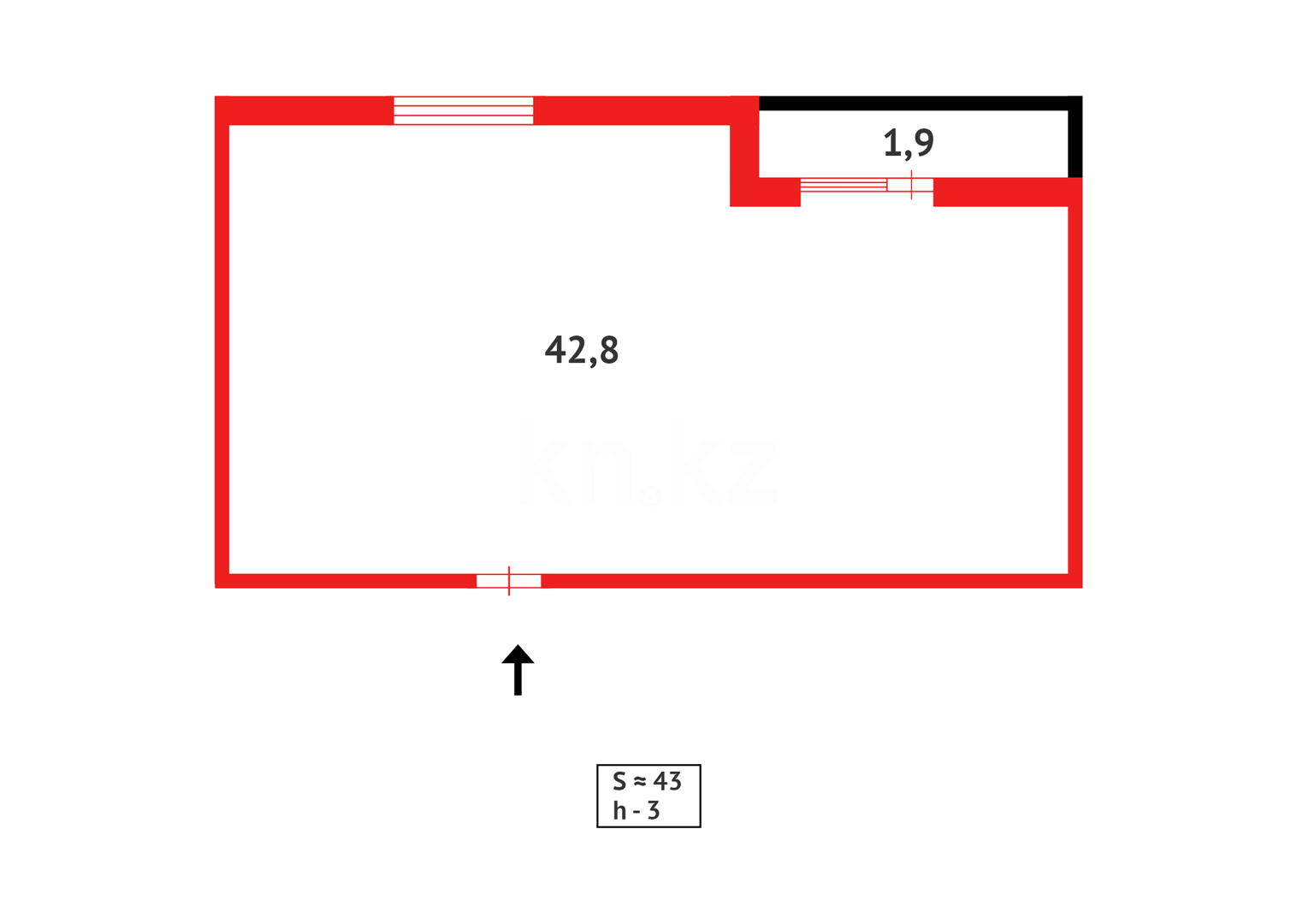 Продажа 2-комнатной квартиры, 42 м², ул. Муканова - Продажа квартир в Караганде фото 12 из 12