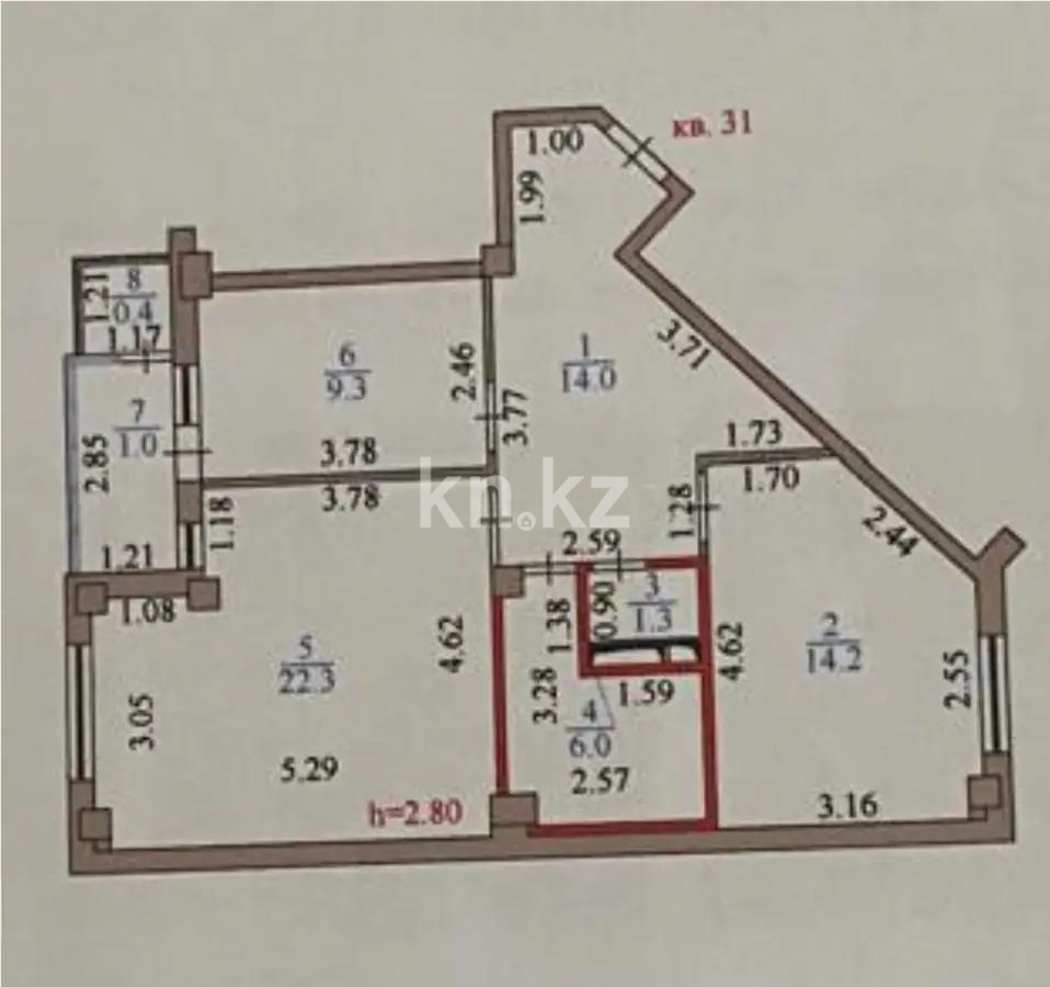 Продажа 2-комнатной квартиры, 68.5 м² в Астане - фото 5