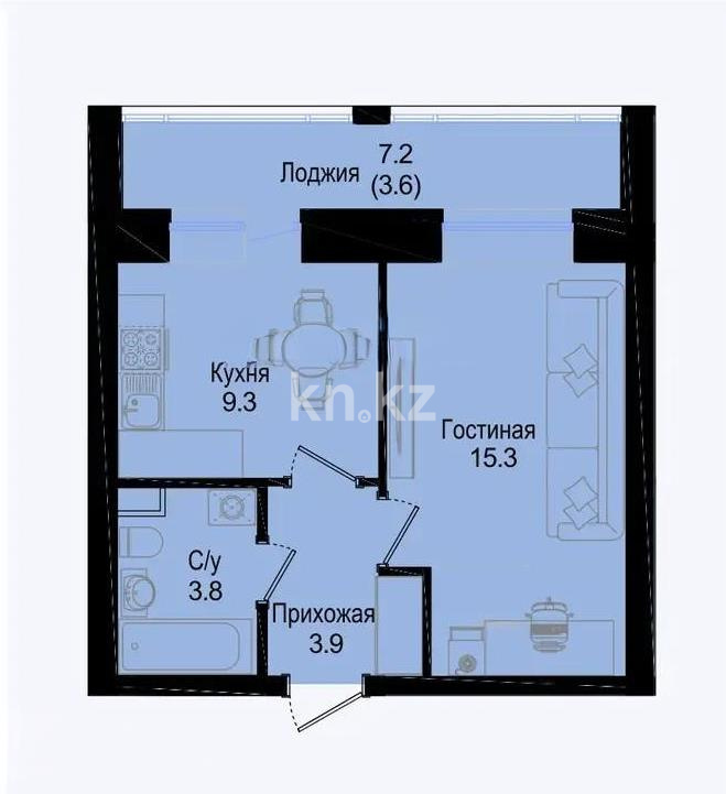 Продажа 1-комнатной квартиры, 36 м² в Астане