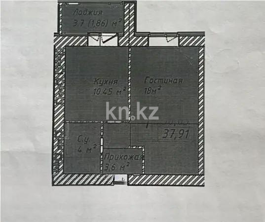 Продажа 1-комнатной квартиры, 37.91 м², ул. Бейбарыс Султан, дом  25/5 стр - Продажа квартир в Астане без посредников фото 1 из 1