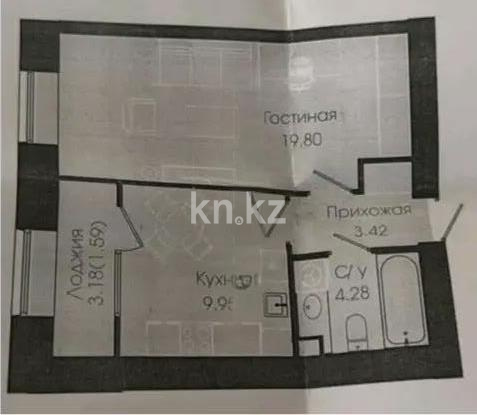 Продажа 1-комнатной квартиры, 39.04 м², ул. Керей, Жанибек хандар, дом  44/6 - Продажа квартир в Казахстане фото 1 из 1