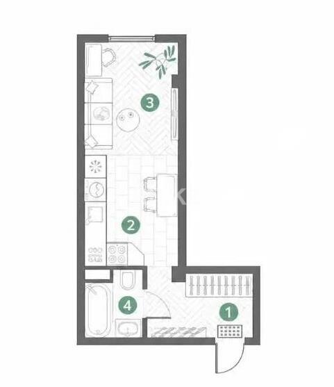 Продажа 1-комнатной квартиры, 30.8 м² в Алматы - фото 4