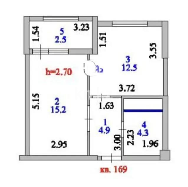 Продажа 1-комнатной квартиры, 39.4 м² в Астане