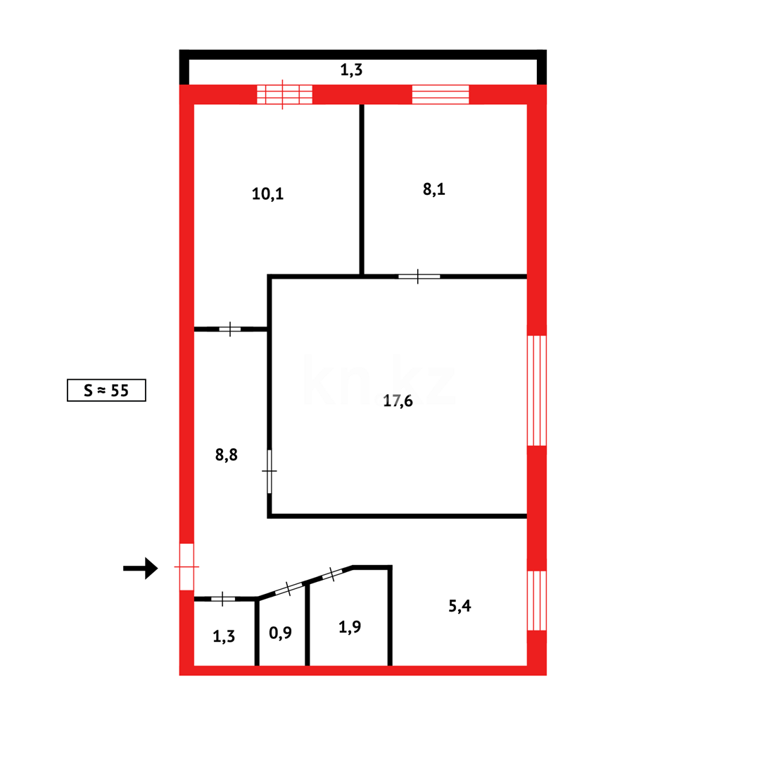 Продажа 3-комнатной квартиры, 54 м², ул. 6-й мик-н в Темиртау - фото 17