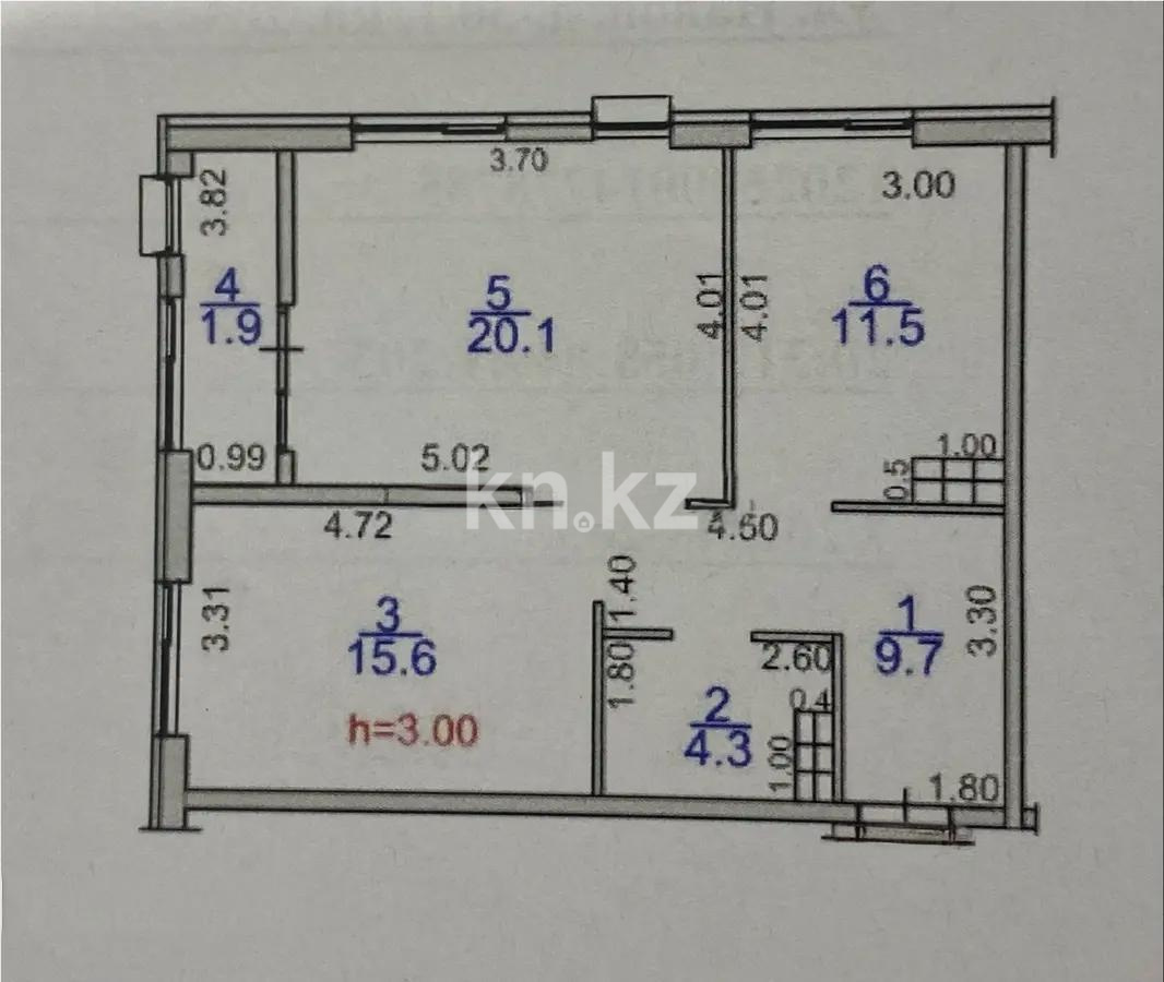 Продажа 2-комнатной квартиры, 63.1 м², ул. Навои, дом  30а/1 - Продажа квартир в Алматы фото 1 из 1