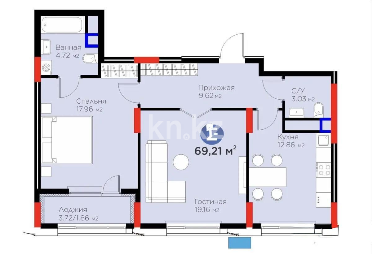 Продажа 2-комнатной квартиры, 70 м² - Продажа недвижимости в Астане - страница 26 фото 1 из 1