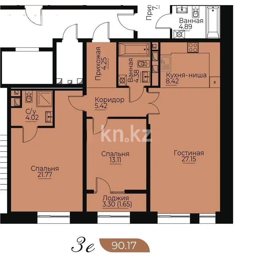 Продажа 3-комнатной квартиры, 90 м², ул. Навои, дом  30а/1 - Продажа  трехкомнатных квартир в Алматы фото 1 из 1