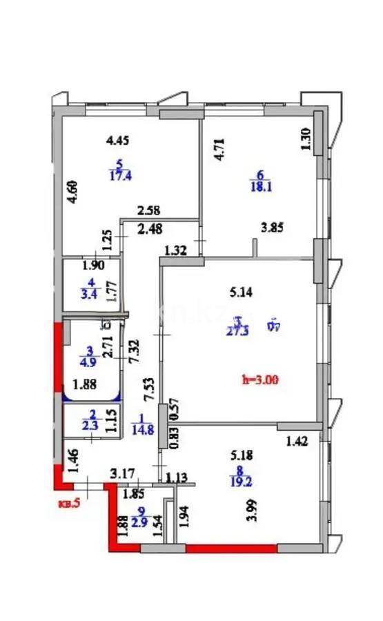 Продажа 3-комнатной квартиры, 110 м², ул. Сарайшык, дом  34/4 в Астане