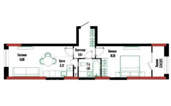 Продажа 2-комнатной квартиры, 49 м² - Продажа  двухкомнатных квартир в новостройках Астаны с фото - страница 4 фото 1 из 1