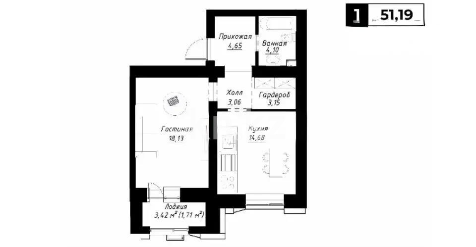 Продажа 1-комнатной квартиры, 48 м² - Продажа квартир от собственников в Астане - страница 4 фото 1 из 1