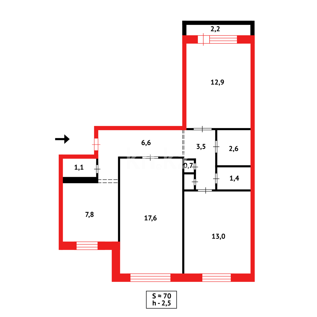 Продажа 3-комнатной квартиры, 70 м² в Темиртау - фото 12